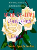 side bài giảng mỹ thuật lớp 1 vẽ hoạc xé dán lọ hoa 