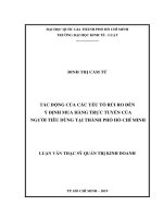 Tác động của các yếu tố rủi ro đến ý định mua hàng trực tuyến của người tiêu dùng tại thành phố hồ chí minh 