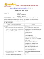 Tải Giáo án tiếng Anh lớp 9 Tuần 24 sách mới - Giáo án điện tử môn tiếng Anh 9 theo tuần