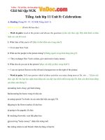 Tải Giải bài tập SGK Tiếng Anh lớp 11 Unit 8: Celebrations - Để học tốt Tiếng Anh lớp 11 Unit 8