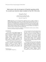 Motivation in the development of English speaking skills by second year tourism major students at Sao Do University