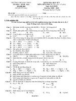 Đề thi học kì 1 môn Hóa học 8 năm 2020-2021 - Trường THCS Gia Thụy