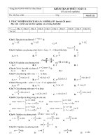Đề kiểm tra Đại số và Giải tích 11 chương 1 (Lượng giác) trung tâm GDNN – GDTX Châu Thành – Hậu Giang | Toán học, Lớp 11 - Ôn Luyện
