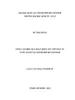 Nâng cao hiệu quả hoạt động xúc tiến đầu tư nước ngoài tại thành phố hồ chí minh 