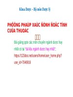 ĐỘC TÍNH cấp của THUỐC pptx _ DƯỢC LÝ (slide nhìn biến dạng do dùng Font VNI-Times, tải về đẹp lung linh)