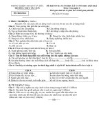 Đề thi học kì 1 môn Công nghệ 6 năm 2020-2021 có đáp án - Trường THCS Tây Sơn