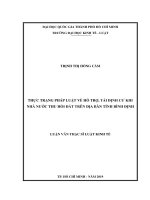 Thực trạng pháp luật về hỗ trợ, tái định cư khi nhà nước thu hồi đất trên địa bàn tỉnh bình định 