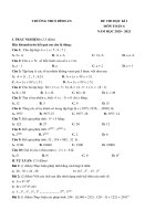Đề thi học kì 1 môn Toán 6 năm 2020-2021 có đáp án - Trường THCS Bình An
