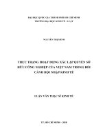 Thực trạng hoạt động xác lập quyền sở hữu công nghiệp của việt nam trong bối cảnh hội nhập kinh tế 