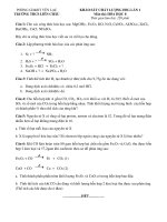 Đề thi KSCL học sinh giỏi môn Hóa học 8 năm 2020-2021 có đáp án - Trường THCS Liên Châu (Lần 1)