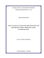 Công tác quản lý nhà nước đối với nguồn vốn hỗ trợ phát triển chính thức (ODA) ở tỉnh đắk nông 