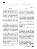 HỢP TÁC – MỘT KỸ NĂNG CẦN THIẾT CHO SINH VIÊN TRONG QUÁ TRÌNH HỌC TẬP VÀ NGHIÊN CỨU Ở TRƯỜNG ĐẠI HỌC