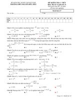 Đề kiểm tra 1 tiết Đại số và Giải tích 11 chương 1 (Lượng giác) trường THPT Nguyễn Hữu Tiến – Hà Nam | Toán học, Lớp 11 - Ôn Luyện
