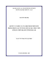 Quyền và nghĩa vụ của hội thẩm nhân dân trong pháp luật tố tụng dân sự qua thực tiễn áp dụng trên địa bàn tỉnh đắk lắk 