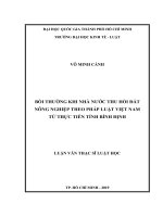 Bồi thường khi nhà nước thu hồi đất nông nghiệp theo pháp luật việt nam từ thực tiễn tỉnh bình định 