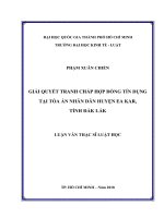 Giải quyết tranh chấp hợp đồng tín dụng tại tò án nhân nhân huyện EA KAR, tỉnh đắk lắk 