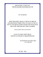 Phân tích thực trạng và đề xuất một số giải pháp hoàn thiện công tác quản lý dự án đầu tư xây dựng cơ bản bằng nguồn vốn ngân sách nhà nước trên địa bàn tỉnh nam định 