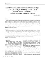 Xây dựng các chuyên ngành đào tạo ở bậc đại học- giải pháp khả thi cho sự phát triển của trường Đại học Văn Hóa Hà Nội
