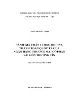 Đánh giá chất lượng dịch vụ thanh toán quốc tế của ngân hàng thương mại cổ phần sài gòn thương tín 