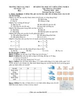 Đề thi học kì 1 môn Công nghệ 8 năm 2020-2021 - Trường THCS Gia Thụy