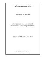 Bảo vệ quyền của lao động nữ trong pháp luật lao động việt nam 