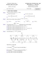 Đề kiểm tra ĐSGT 11 chương 1 năm 2019 – 2020 trường Tân Lược – Vĩnh Long | Toán học, Lớp 11 - Ôn Luyện