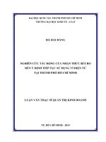 Nghiên cứu tác động của nhận thức rủi ro đến ý định tiếp tục sử dụng ví điện tử tại thành phố hồ chí minh 