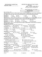 Đề thi giữa kì 1 môn Tiếng Anh lớp 11 năm 2018 - Mã đề 402 | Tiếng Anh, Lớp 11 - Ôn Luyện