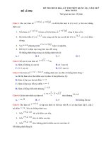 Đề thi minh họa kỳ thi thpt quốc gia có đáp án môn toán năm 2017 mã 2 | Toán học, Đề thi đại học - Ôn Luyện