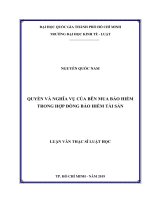 Quyền và nghĩa vụ của bên mua bảo hiểm trong hợp đồng bảo hiểm tài sản 