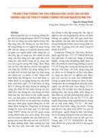 Trung tâm Thông tin-Thư viện Đại học Quốc gia Hà Nội trong việc hỗ trợ kỹ năng thông tin cho người dùng tin