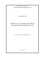 luận án tiến sĩ nghiên cứu xử lý ảnh spect tim trong hỗ trợ chẩn đoán bệnh động mạch vành 