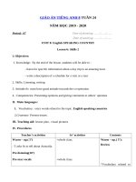 Tải Giáo án tiếng Anh lớp 8 Tuần 24 sách mới - Giáo án điện tử môn tiếng Anh 8 theo tuần