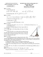 Đề thi học kì 1 môn Toán 9 năm 2020-2021 có đáp án - Phòng GD&ĐT Quận Hai Bà Trưng