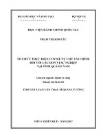 Tổ chức thực hiện cơ chế tự chủ tài chính đối với các đơn vị sự nghiệp tại tỉnh quảng nam (tt) 