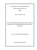 Các yếu tố ảnh hưởng đến ý định mua trực tuyến của người tiêu dùng trường hợp thực phẩm chức năng tại TP HCM 
