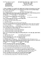 Đề thi học kì 1 môn Vật lí 8 năm 2019-2020 có đáp án - Trường THCS Gia Thụy