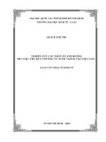 Nghiên cứu các nhân tố ảnh hưởng đến việc thu hút vốn đầu tư nước ngoài vào việt nam 