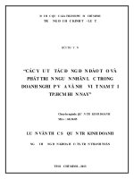 Các yếu tố tác động đến đào tạo và phát triển nguồn nhân lực trong doanh nghiệp vừa và nhỏ việt nam tại TP HCM hiện nay 