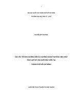 Các yếu tố ảnh hưởng đến xu hướng chọn thương hiệu máy tính laptop của giới sinh viên tại thành phố hồ chí minh 