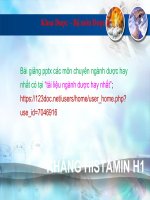 THUỐC KHÁNG HISTAMIN H1 (CHUẨN NGÀNH DƯỢC) pptx _ DƯỢC LÝ (slide nhìn biến dạng, tải về đẹp lung linh)