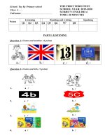 Đề kiểm tra môn Tiếng Anh lớp 4 cuối kỳ I_Năm học 2019-2020