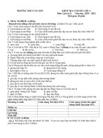 Đề thi học kì 1 môn Lịch sử 8 năm 2020-2021 có đáp án - Trường THCS Tây Sơn