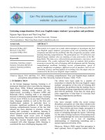 Listening comprehension: First year English-major students’ perceptions and problems