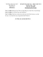 Đề thi học kì 1 môn Tin học 8 năm 2020-2021 - Trường THCS Gia Thụy