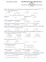 Đề kiểm tra học kì 2 môn toán lớp 12 năm 2016 sở GDĐT bình dương | Toán học, Đề thi đại học - Ôn Luyện