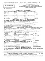 Đề khảo sát chất lượng đầu năm môn tiếng anh lớp 9 năm 2018 - 2019 | Tiếng Anh, Lớp 9 - Ôn Luyện