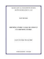 Hợp đồng vô hiệu và hậu quả pháp lý của hợp đồng vô hiệu 