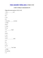 Tải Trắc nghiệm tiếng Anh lớp 3 Unit 9 What colour is it? - Bài tập tiếng Anh 3 theo từng Unit có đáp án