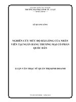 Nghiên cứu mức độ hài lòng của nhân viên tại ngân hàng thương mại cổ phần quốc dân 